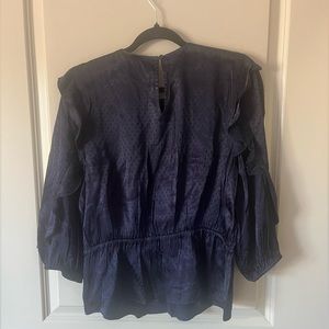 Express navy blue dot peplum NWT